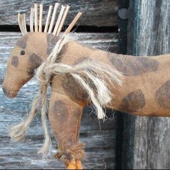 Primitive Horse -Shelf Sitter or Tuck - For your Hutch, Cupboard or Mantel
