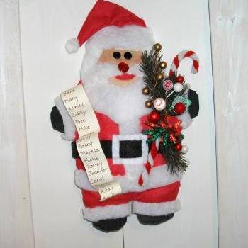 Traditional Santa Art Doll - Wall Hanging - Tuck - Shelf Sitter for your Mantel, Hutch or Bookshelf